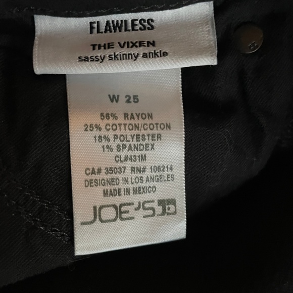 Joe's Jeans Flawless The Vixen Sassy Skinny Ankle Jeans in Black NWOT 25x26 - Picture 10 of 10